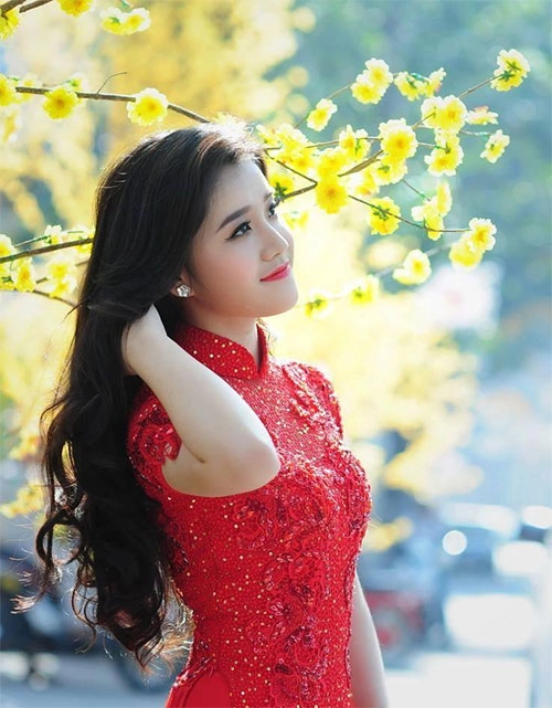 Hot girl xinh lung linh trong bộ ảnh tết - 4