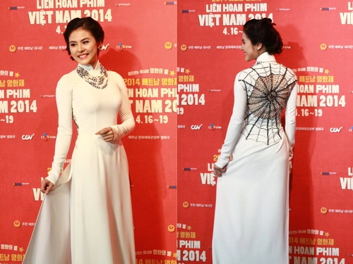 Vân trang diện áo dài lưng nhện ở seoul - 1