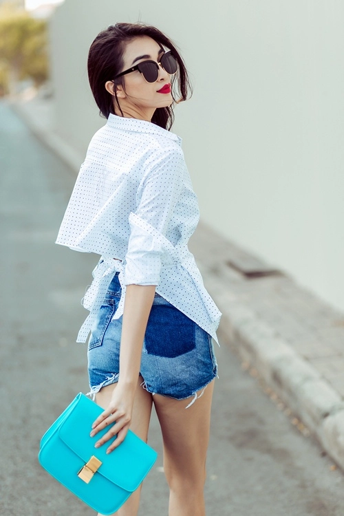 Á hậu lệ hằng khoe chân dài sexy không lo cháy nắng - 6