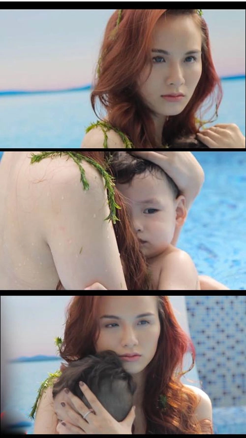 Hh diễm hương bán nude chụp ảnh cùng con trai - 2
