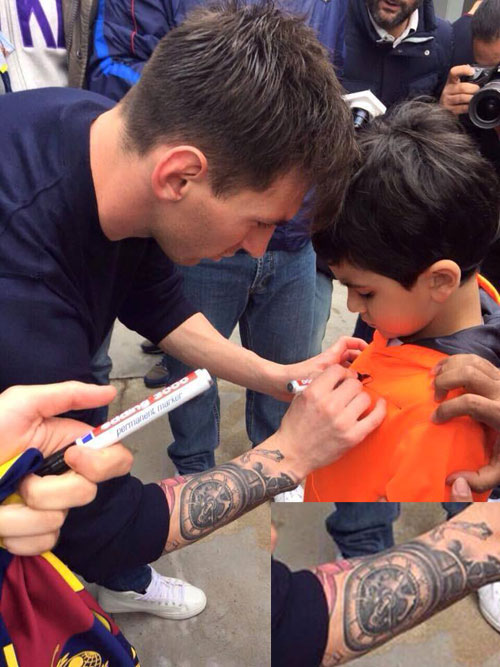 Messi khoe hình xăm mới trước trận siêu kinh điển - 1