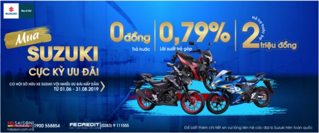 Suzuki hỗ trợ khách hàng trả góp xe 0 đồng và tặng kèm 2 triệu phí trước bạ - 1