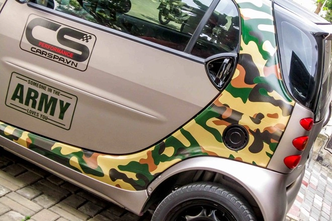 Smart fortwo độ họa tiết camo độc đáo ở sài gòn - 4