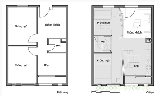 3 căn hộ 60 m2 nhỏ nhưng tiện ích - 7