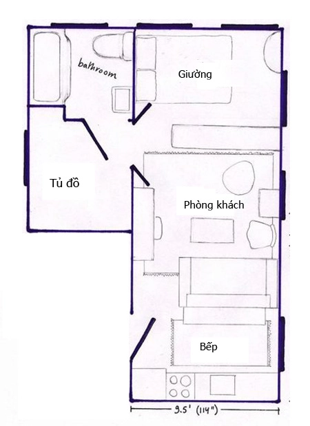 5 cách bố trí căn hộ nhỏ hẹp - 6