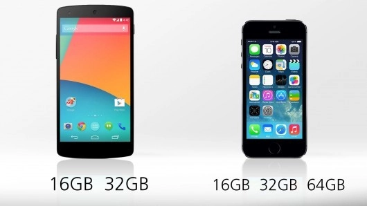 Apple iphone 5s đọ sức google nexus 5 - 6