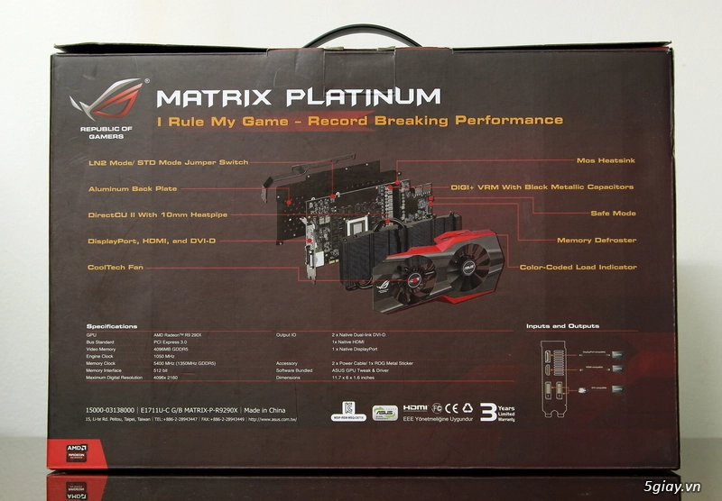 Asus rog matrix r9 290x platinum edition - 5