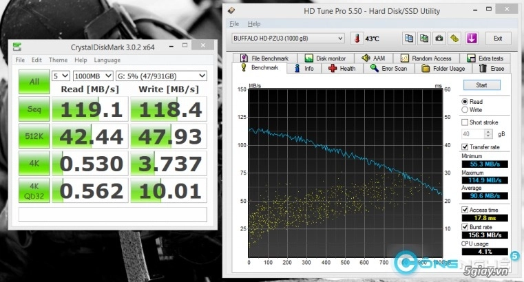 Buffalo ministation extreme hd-pzu3 1tb nhỏ mà có võ - 12