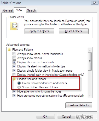 Cách ẩn file và hiện file ẩn trên windows 7 - 4