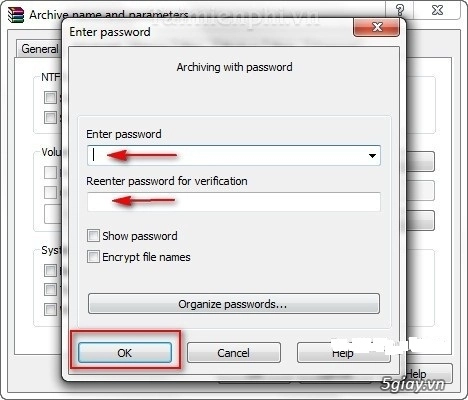 Cách đặt mật khẩu cho file nén winrar - 5