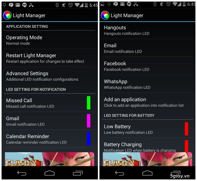 Cách thay đổi màu đèn led của điện thoại android - 2