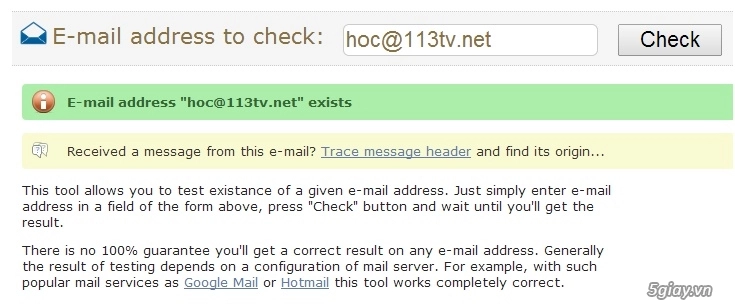 Cách xác thực địa chỉ email là thật hay giả - 11