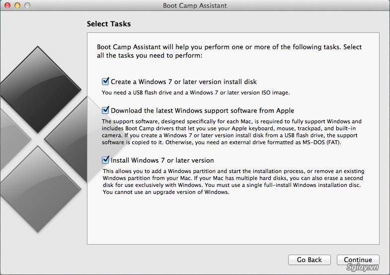 Cài đặt windows bằng usb khi boot camp không cho phép ở macbook pro dùng mac os x 109 - 7