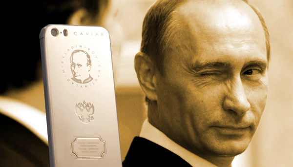 Cận cảnh iphone 5s mạ vàng in hình tổng thống putin có giá 4000 usd - 1