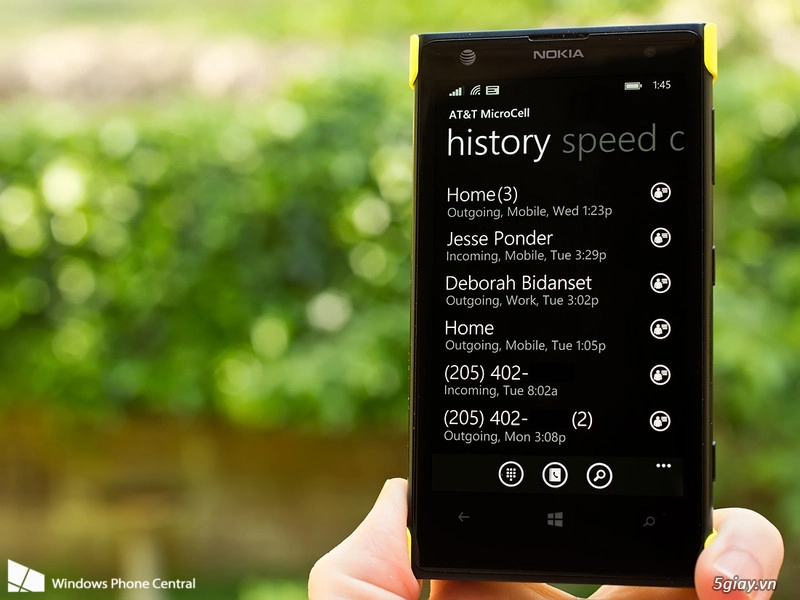 Đã có thể dùng speed dial call history trên wp81 - 1