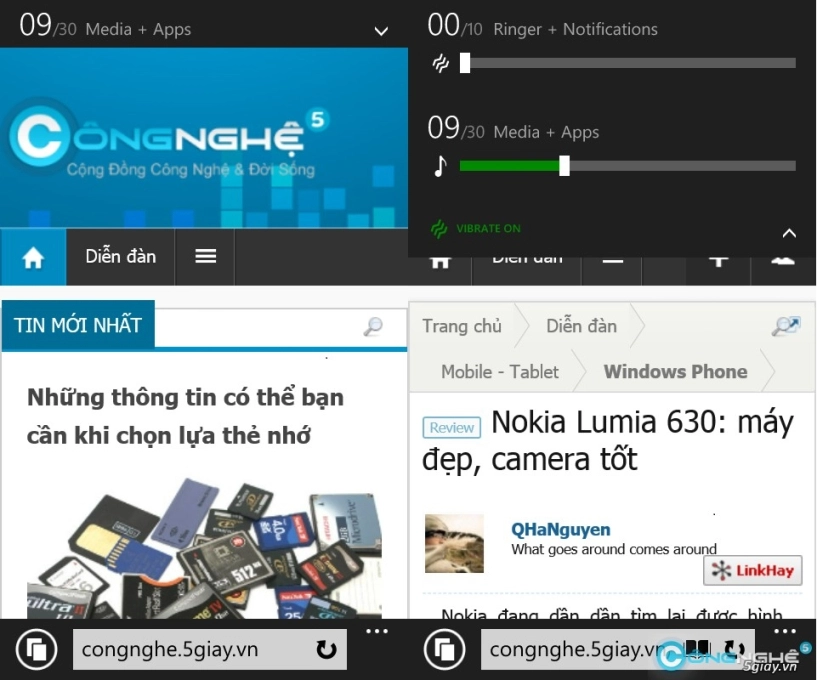 Điều chỉnh âm lượng nhanh trên lumia 630 - 1