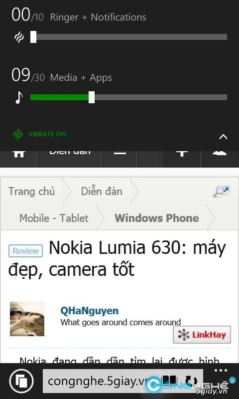 Điều chỉnh âm lượng nhanh trên lumia 630 - 3