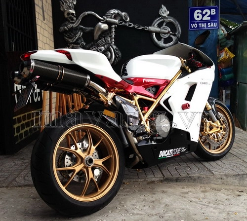 Ducati 848 evo mạ vàng 24k độc nhất vô nhị trên thế giới tại việt nam - 5