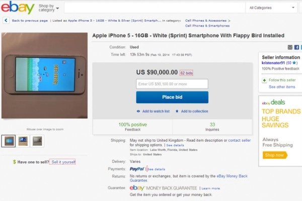 Ebay cấm bán iphone cài sẵn flappy bird - 1