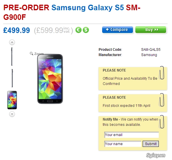 Galaxy s5 có giá hơn 21 triệu tại anh - 1
