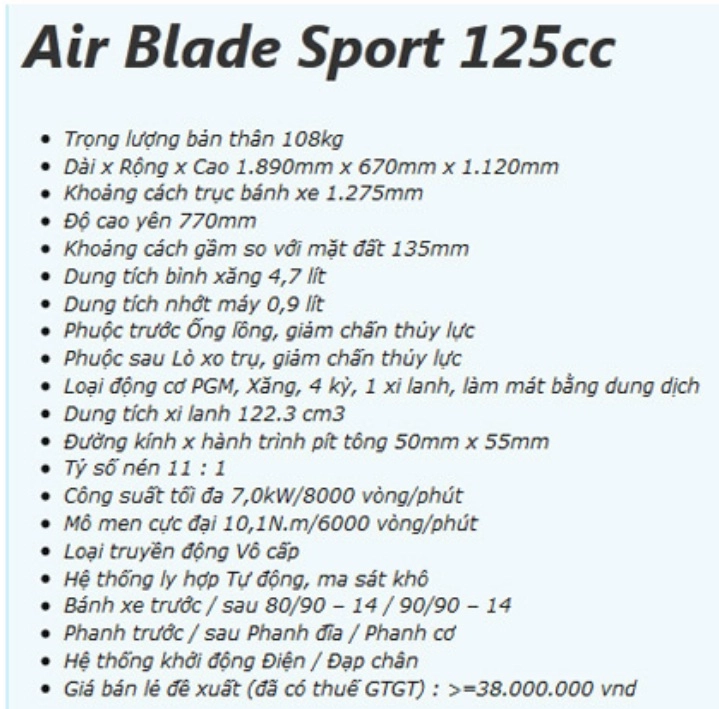 Giá bán nouvo sx rẻ hơn giá bán airblade khoảng 25 triệu đến 38 triệu - 3