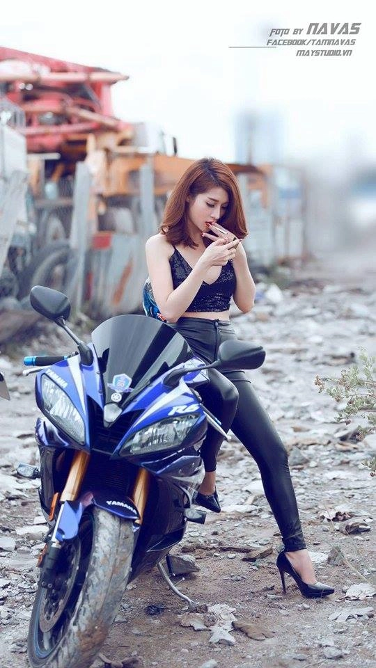 Hot girl xinh đẹp cá tính bên chiếc sportbike thần thánh yamaha r6 - 9