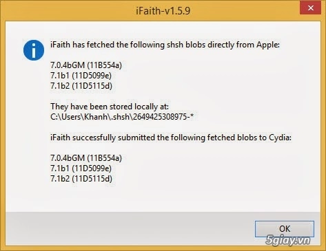 Hướng dẫn lưu shsh va apticket băng ifaith 159 cho iphone ipad ipod touch - 6