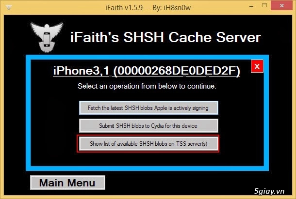 Hướng dẫn lưu shsh va apticket băng ifaith 159 cho iphone ipad ipod touch - 10