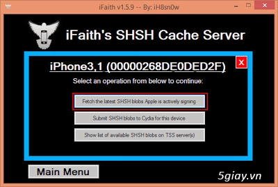 Hướng dẫn lưu shsh va apticket băng ifaith 159 cho iphone ipad ipod touch - 5