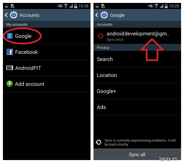Khắc phục lỗi google play authentication is required hay gặp trên android - 3