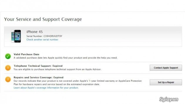 Kiểm tra thông tin bảo hành của iphone ipad và ipod - 3