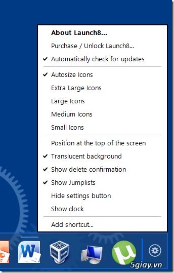 Launch8 - thanh dock cho starscreen windows 81 - 4