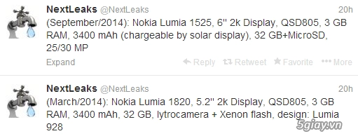 Lộ diện nokia lumia 1820 và lumia 1525 màn hình 2k ram 3gb - 2