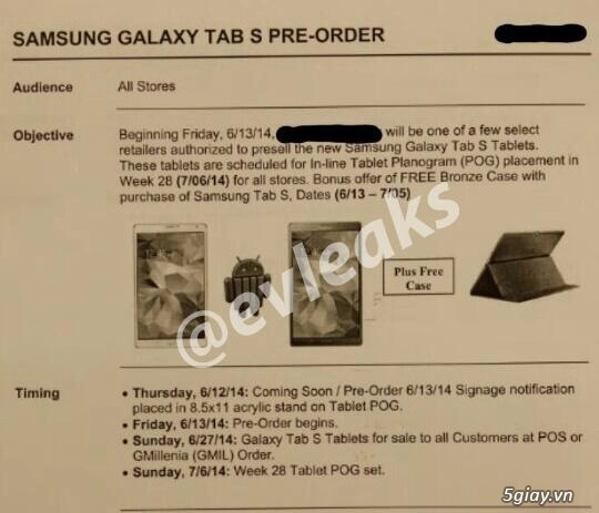 Lộ diện tablet galaxy tab s - 1