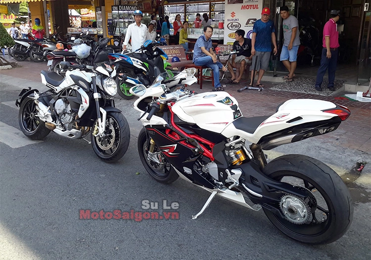 Mv agusta brutale 800 dragster và mv agusta f4 rr cùng xuất hiện trên đường phố long xuyên - 1