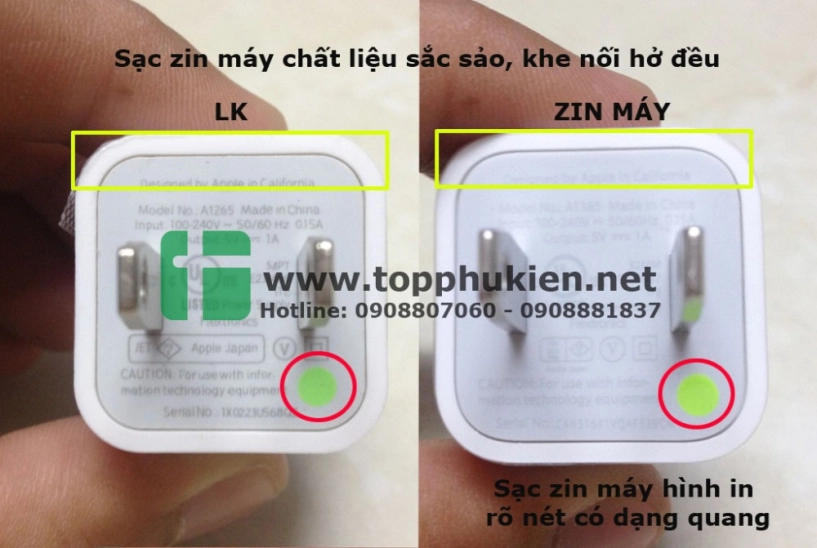 Phân biệt sạc cáp tai nghe iphone hàng zin máy và zin linh kiện - 1