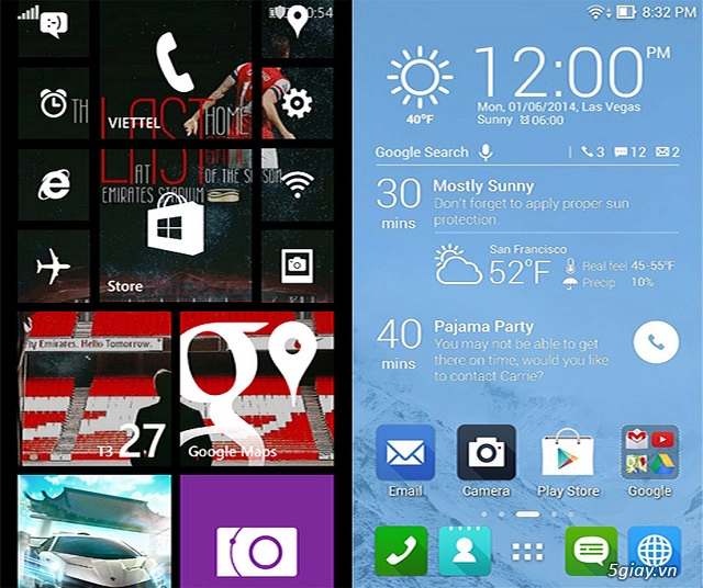 So sánh nokia lumia 520 và asus zenfone 4 - 5