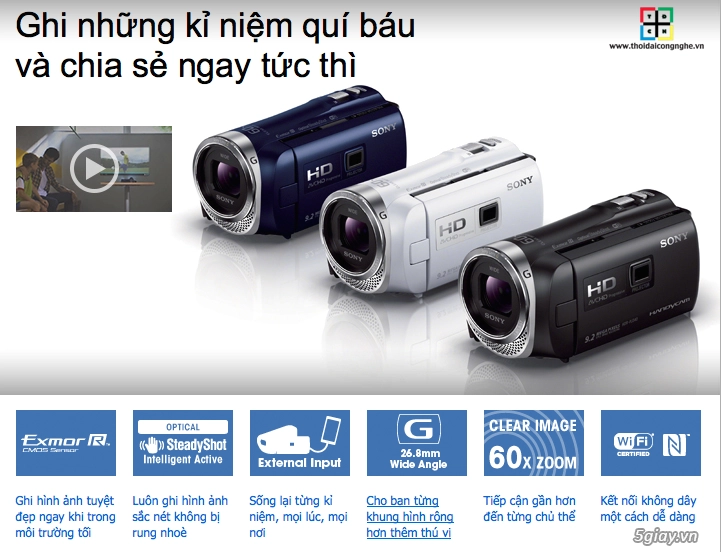 Sony giới thiệu máy quay phim sony handycam hdr-pj340e tích hợp máy chiếu - 1