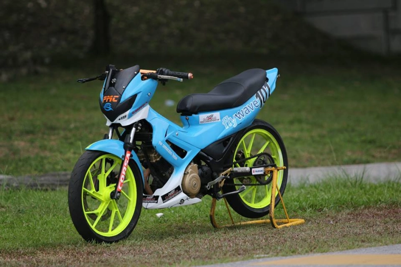 Suzuki satria f độ kiểng màu xanh petronas đẹp lạ - 2