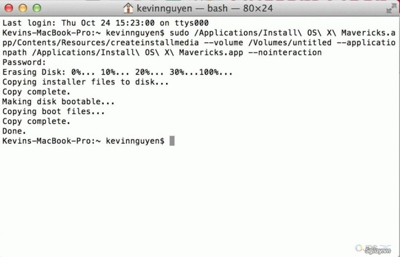 Tạo bộ cài đặt mac os x mavericks 109 trên usb đơn giản - 4