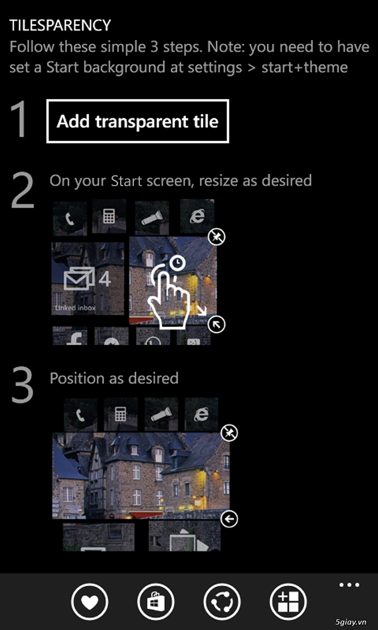 Tilesparency tinh chỉnh màn hình start dành riêng cho wp81 - 4