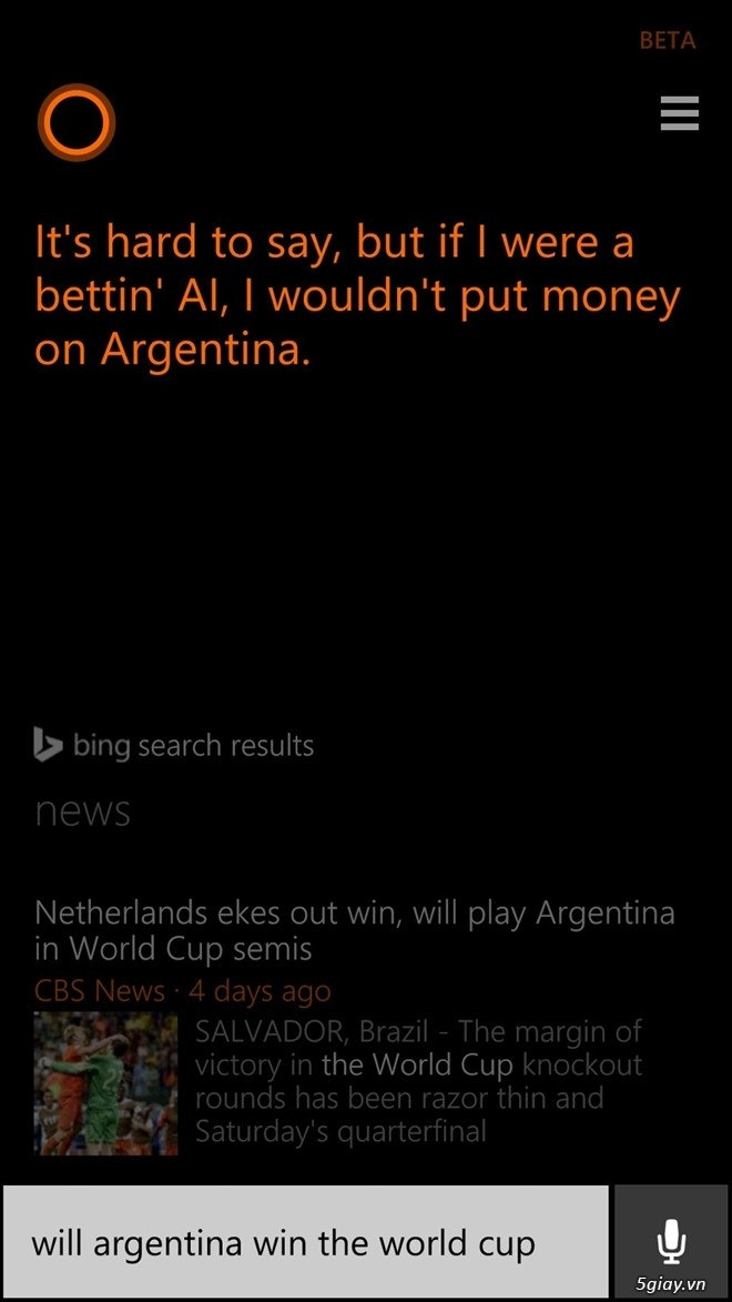 Trợ lý ảo cortana liên tục phán đức vô địch world cup 2014 - 5