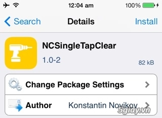 Tweak ncsingletapclear ẩn thông báo từ notification center nhanh chóng - 1