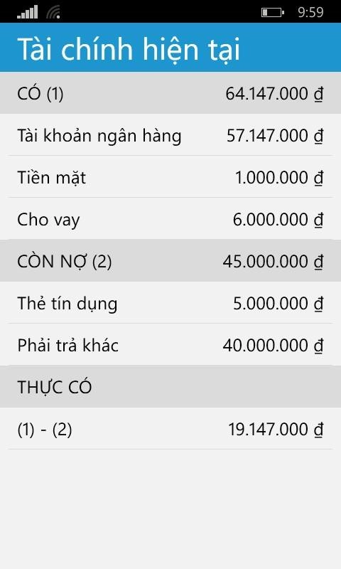 Ứng dụng hay cho wp81 sổ thu chi-quản lý chi tiêu cá nhân - 2