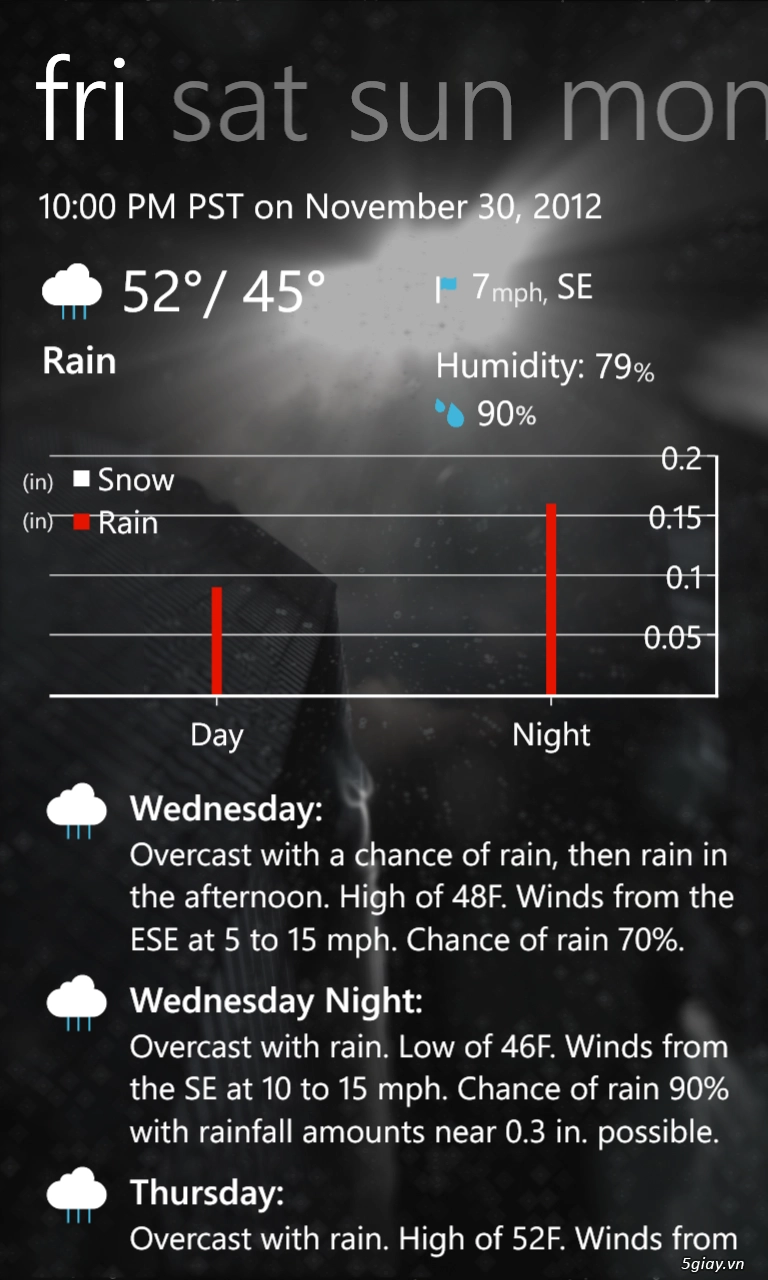 Amazing weather hd cập nhật phiên bản mới tương thích wp81 - 9