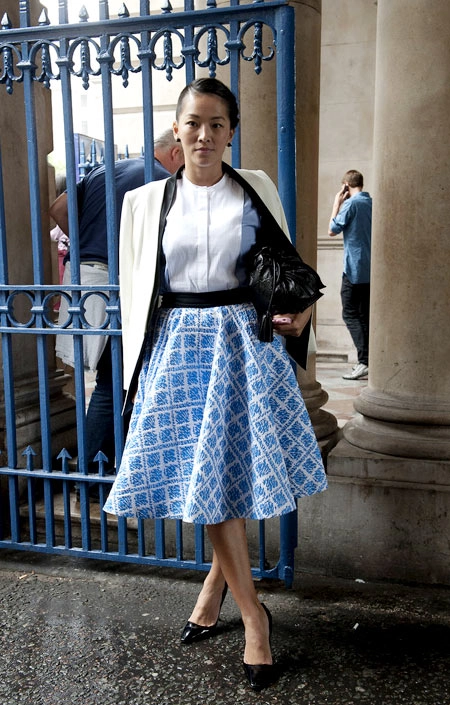Váy áo thời thượng trên đường phố london fashion week - 6