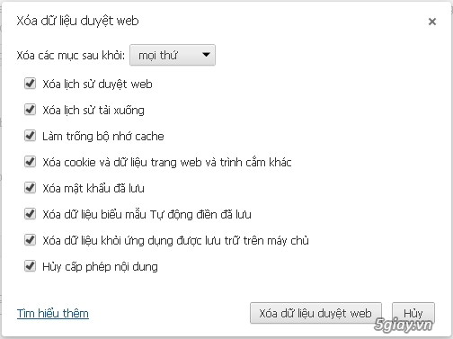 Xóa dữ liệu duyệt web trên trình duyệt chrome và firefox - 3