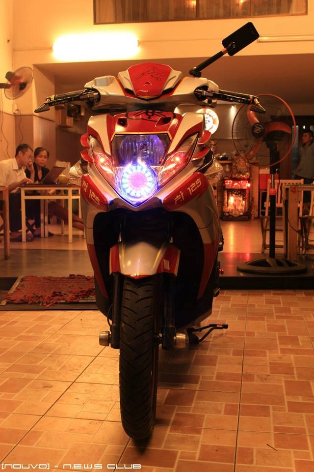 Yamaha nouvo sx xám đỏ tự tay phối màu bằng sơn atm - 3