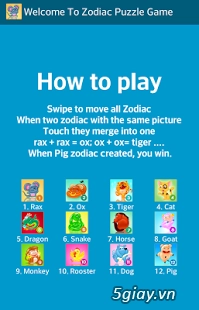 Zodiac puzzle - game xếp hình trí tuệ 12 con giáp khó gấp đôi 2048 - 5