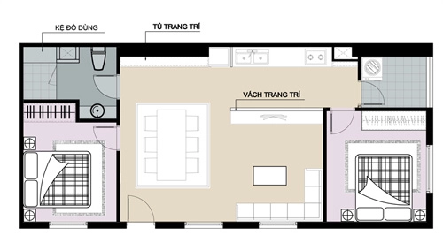 Bố trí căn hộ chung cư 73 m2 cho cặp vợ chồng trẻ - 2